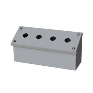 SAGINAW SCE-4PBAI Pushbutton Consolet, 4 Holes, 22mm, 4 x 10 x 5 Inch Size, Wall Mount, Carbon Steel | CV6NQD