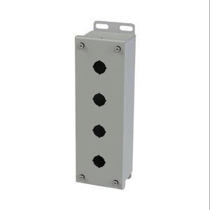 SAGINAW SCE-4PBI Pushbutton Enclosure, 4 Holes, 22mm, 11 x 4 x 3 Inch Size, Wall Mount, Carbon Steel | CV6RCH