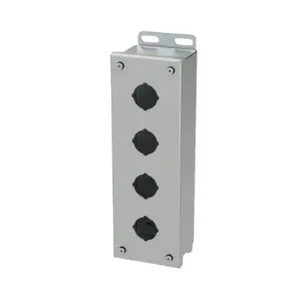 SAGINAW SCE-4PBSS Pushbutton Enclosure, 4 Holes, 30mm, 11 x 4 x 3 Inch Size, Wall Mount | CV6RCK