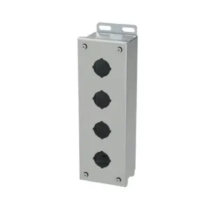 SAGINAW SCE-4PBSS6 Pushbutton Enclosure, 4 Holes, 30mm, 11 x 4 x 3 Inch Size, Wall Mount | CV6RCL