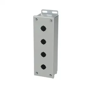 SAGINAW SCE-4PBSS6I Pushbutton Enclosure, 4 Holes, 22mm, 11 x 4 x 3 Inch Size, Wall Mount | CV6RCM