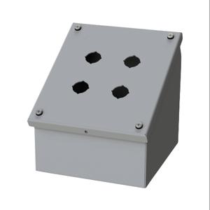 SAGINAW SCE-4SPBAI Pushbutton Consolet, 4 Holes, 22mm, 7 x 7 x 7 Inch Size, Wall Mount, Carbon Steel | CV6NQF