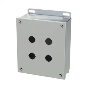 SAGINAW SCE-4SPBSS6I Pushbutton Enclosure, 4 Holes, 22mm, 8 x 7 x 3 Inch Size, Wall Mount | CV6RDD