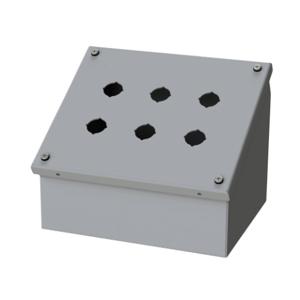 SAGINAW SCE-6PBAI Pushbutton Consolet, 6 Holes, 22mm, 7 x 9 x 7 Inch Size, Wall Mount, Carbon Steel | CV6NQH