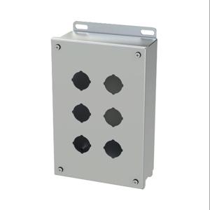 SAGINAW SCE-6PBSS Pushbutton Enclosure, 6 Holes, 30mm, 10 x 7 x 3 Inch Size, Wall Mount | CV6RER