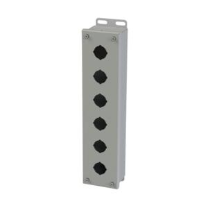 SAGINAW SCE-6PBVL Pushbutton Enclosure, 6 Holes, 30mm, 15 x 4 x 3 Inch Size, Wall Mount, Carbon Steel | CV6REW