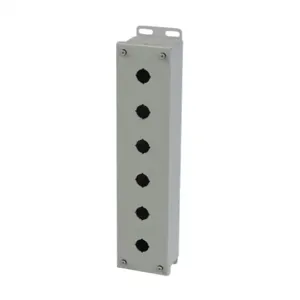 SAGINAW SCE-6PBVLI Pushbutton Enclosure, 6 Holes, 22mm, 15 x 4 x 3 Inch Size, Wall Mount, Carbon Steel | CV6REX