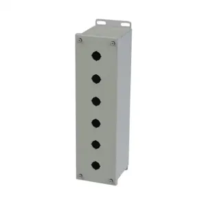 SAGINAW SCE-6PBXVLI Pushbutton Enclosure, 6 Holes, 22mm, 15 x 4 x 5 Inch Size, Wall Mount, Carbon Steel | CV6RFC