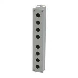 SAGINAW SCE-8PB Pushbutton Enclosure, 8 Holes, 30mm, 21 x 4 x 3 Inch Size, Wall Mount, Carbon Steel | CV6RGG