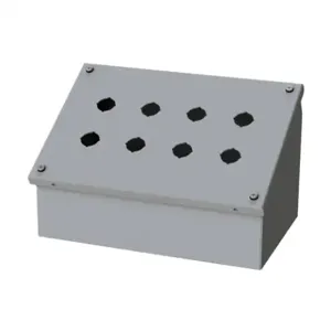 SAGINAW SCE-8PBAI Pushbutton Consolet, 8 Holes, 22mm, 7 x 11 x 7 Inch Size, Wall Mount, Carbon Steel | CV6NQK