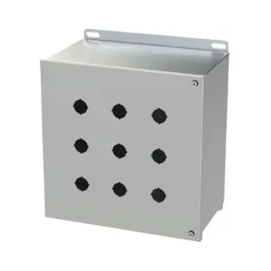 SAGINAW SCE-9PBHSSI Pushbutton Enclosure, 9 Holes, 22mm, 10 x 10 x 6 Inch Size, Wall Mount | CV6RGR