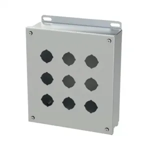 SAGINAW SCE-9PBSS Pushbutton Enclosure, 9 Holes, 30mm, 10 x 9 x 3 Inch Size, Wall Mount | CV6RGU