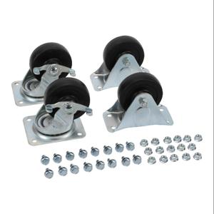 SAGINAW SCE-CAKR4 Caster Set, 1000Lb Capacity, 4 Inch Casters, 4 Inch Fixed Casters And Mounting Hardware | CV6NCR