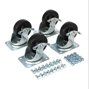 SAGINAW SCE-CAKS4 Caster Set, 1000Lb Capacity, 4 Inch Swivel Casters And Mounting Hardware | CV6NCU