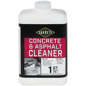 SAKRETE 120042 Concrete Cleaner, 0.3 Gal Container Size, Bottle, Water | CT9RPA 21HC50