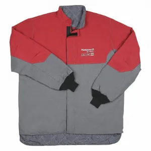 SALISBURY ACC100RGL Arc Flash Coat, 4 PPE CAT, 100 cal/sq. cm ATPV, L, Gray/Red | CH9PMF 56PF02