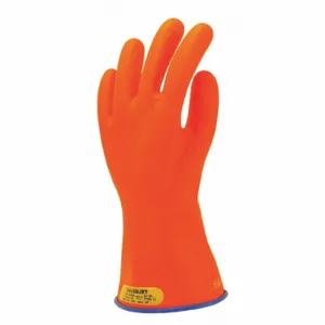 SALISBURY E0011BLO/11 Electrical Insulating Gloves, 500V AC / 750V DC, Straight Cuff, Orange/Blue | CJ2BYR 44F930