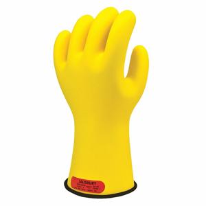 SALISBURY E011BY/7 Electrical Insulating Gloves, 1000V AC/1500V DC, Straight Cuff, Yellow/Black | CJ2CEG 44G268