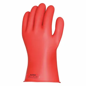 SALISBURY E011Y/12 Electrical Insulating Gloves, 1000V AC / 1500V DC, Straight Cuff, Yellow | CJ2BZC 44G282