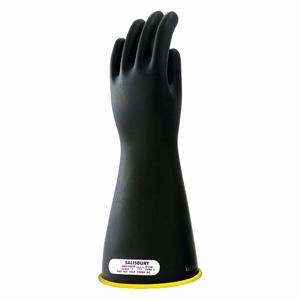 SALISBURY E116B/10 Electrical Insulating Gloves, 7500V AC / 11,250V DC, Straight Cuff, Black | CJ2CDB 44G338