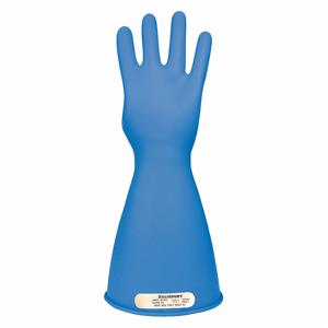 SALISBURY E0014BL/12 Electrical Insulating Gloves, 500V AC/750V DC, 14 Inch Length, Straight Cuff, Blue | CJ2BZD 44F991