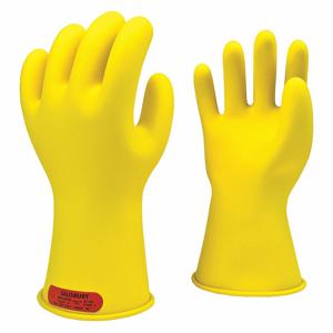 SALISBURY E011Y/7 Electrical Insulating Gloves, 1000V AC / 1500V DC, Straight Cuff, Yellow | CJ2CCT 44G283