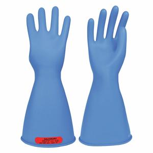 SALISBURY E014BL/8 Electrical Insulating Gloves, 1000V AC / 1500V DC, 14 Inch Length, Straight Cuff, Blue | CJ2CEP 44G124