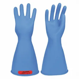 SALISBURY E014BL/9 Electrical Insulating Gloves, 1000V AC / 1500V DC, 14 Inch Length, Straight Cuff, Blue | CJ2BXN 44G126