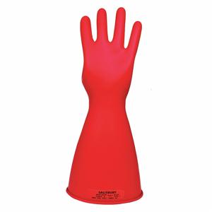SALISBURY E014R/7 Electrical Insulating Gloves, 1000V AC/1500V DC, 14 Inch Length, Straight Cuff, Red | CJ2CDU 44G302