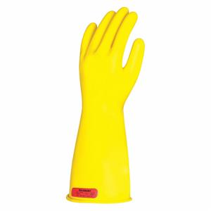 SALISBURY E014Y/7 Electrical Insulating Gloves, 1000V AC / 1500V DC, Straight Cuff, Yellow | CJ2BYK 44G311