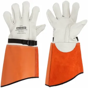 SALISBURY ILP7C/10 Electrical Glove Protector, Straight Thumb, 16 Inch Length, Orange/White | CJ2BWX 44F939