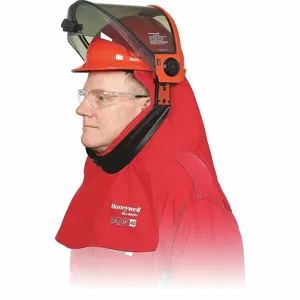 SALISBURY LFH40RG Hood, 4 PPE CAT, 40 cal/sq cm ATPV, Lift Front, Gray/Red | CJ2LFD 56PG63