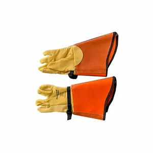 SALISBURY LPG7C/10H Electrical Glove Protector, Straight Thumb, 16 Inch Length, Orange/Yellow | CJ2BXL 44F965