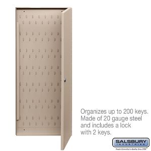 SALSBURY INDUSTRIES 1010 Key Cabinet, 13.25 x 30.5 x 1.75 Inch Size, With 2 Keys | CE7HER
