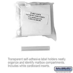 SALSBURY INDUSTRIES 1070 Label Holder, 3 x 0.5 x 0.125 Inch Size, Pack of 50 | CE7HFA