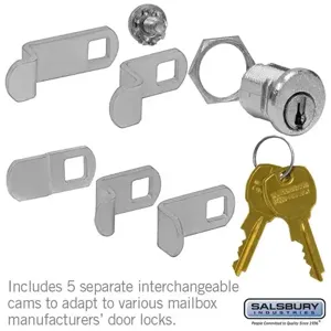 SALSBURY INDUSTRIES 1190-5 Universal Lock, 5 x 3 x 2.5 Inch Size, Pack of 5 | CE7JYJ