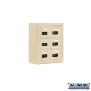 SALSBURY INDUSTRIES 19035-06SSC Cell Phone Storage Locker, 17.5 x 20 x 6.25 Inch Size, 3 Door High, Sandstone | CE7EWR