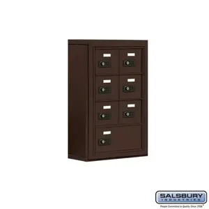 SALSBURY INDUSTRIES 19045-07ZSC Cell Phone Storage Locker, 17.5 x 25.5 x 6.25 Inch Size, 4 Door High, Bronze | CE7FCD