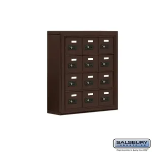 SALSBURY INDUSTRIES 19045-12ZSC Cell Phone Storage Locker, 24 x 25.5 x 6.25 Inch Size, 4 Door High, Bronze | CE7FAL