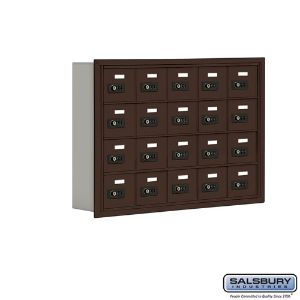 SALSBURY INDUSTRIES 19045-20ZRC Cell Phone Storage Locker, 35.75 x 24.25 x 5.75 Inch Size, 4 Door High, Bronze | CE7FBM