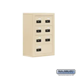 SALSBURY INDUSTRIES 19048-07SSC Cell Phone Storage Locker, 17.5 x 25.5 x 9.25 Inch Size, 4 Door High, Sandstone | CE7FEP