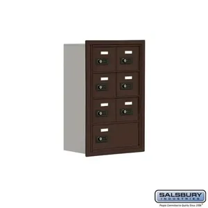 SALSBURY INDUSTRIES 19048-07ZRC Cell Phone Storage Locker, 16.25 x 24.25 x 8.75 Inch Size, 4 Door High, Bronze | CE7FEH