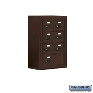 SALSBURY INDUSTRIES 19048-07ZSC Cell Phone Storage Locker, 17.5 x 25.5 x 9.25 Inch Size, 4 Door High, Bronze | CE7FEK