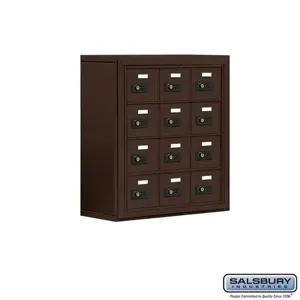 SALSBURY INDUSTRIES 19048-12ZSC Cell Phone Storage Locker, 24 x 25.5 x 9.25 Inch Size, 4 Door High, Bronze | CE7FCT