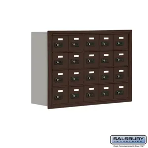 SALSBURY INDUSTRIES 19048-20ZRC Cell Phone Storage Locker, 35.75 x 24.25 x 8.75 Inch Size, 4 Door High, Bronze | CE7FDU