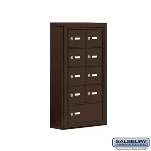 SALSBURY INDUSTRIES 19055-09ZSK Cell Phone Storage Locker, 17.5 x 31 x 6.25 Inch Size, 5 Door High, Bronze | CE7FHU