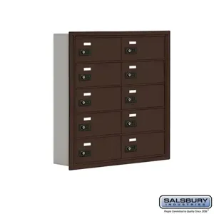 SALSBURY INDUSTRIES 19055-10ZRC Cell Phone Storage Locker, 29.25 x 29.75 x 5.75 Inch Size, 5 Door High, Bronze | CE7FEX