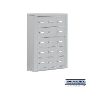 SALSBURY INDUSTRIES 19055-15ASK Cell Phone Storage Locker, 24 x 31 x 6.25 Inch Size, 5 Door High, Aluminium | CE7FFX