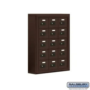 SALSBURY INDUSTRIES 19055-15ZSC Cell Phone Storage Locker, 24 x 31 x 6.25 Inch Size, 5 Door High, Bronze | CE7FGC