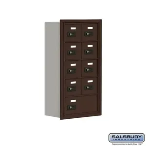 SALSBURY INDUSTRIES 19058-09ZRC Cell Phone Storage Locker, 16.25 x 29.75 x 8.75 Inch Size, 5 Door High, Bronze | CE7FKV